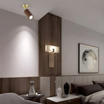 Rowan Ceiling Light in Walnut and Brass, Modern Track Lighting