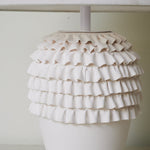 Ruffle Ceramic Table Lamp with Fluted Base and Fabric Shade