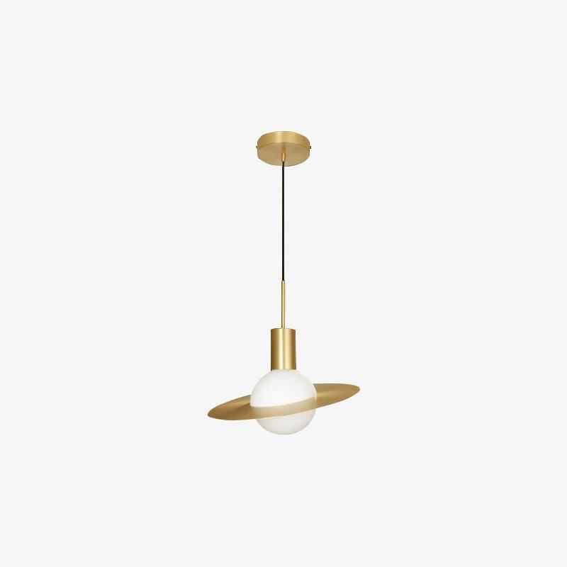 Saturne Brass & Glass Pendant Light – Modern Celestial Suspension