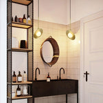 Saturne Brass & Glass Pendant Light – Modern Celestial Suspension