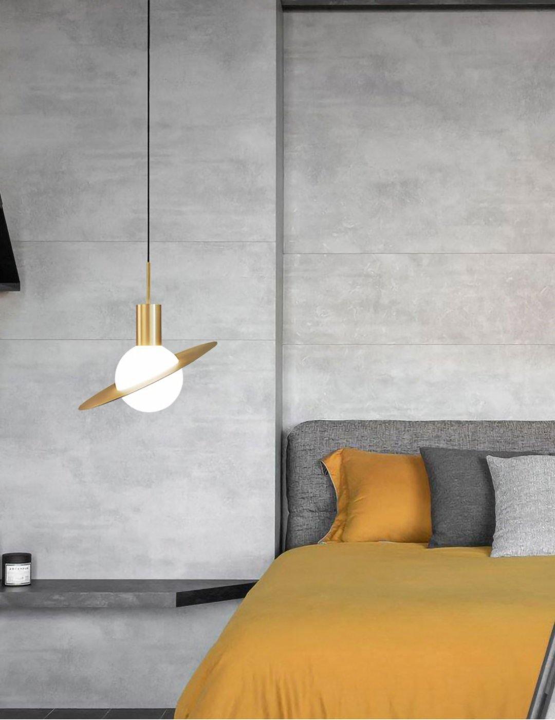 Saturne Brass & Glass Pendant Light – Modern Celestial Suspension