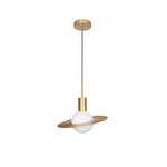 Saturne Brass & Glass Pendant Light – Modern Celestial Suspension