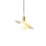 Saturne Brass & Glass Pendant Light – Modern Celestial Suspension