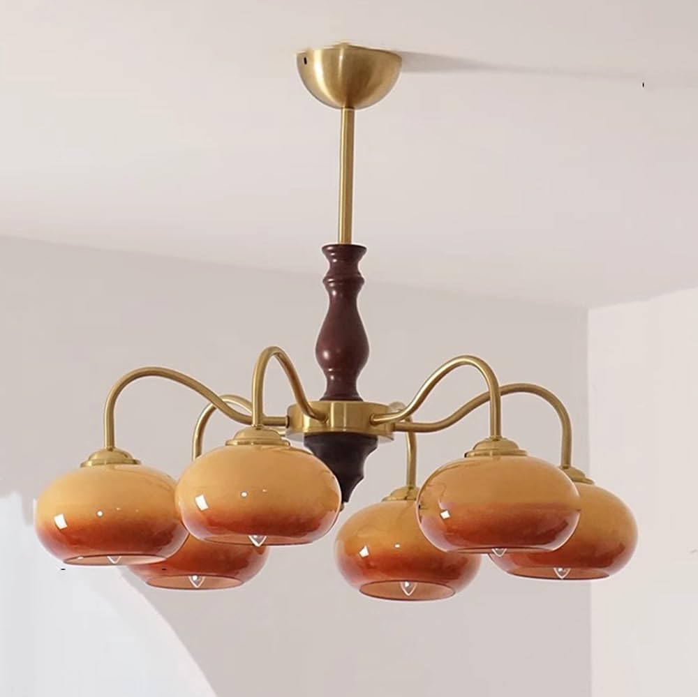 American Retro Style Restaurant With A Persimmon Pendant Light
