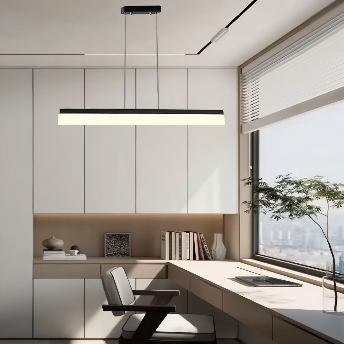 Linear LED Pendant Light in Aluminum and Acrylic for Modern Interiors