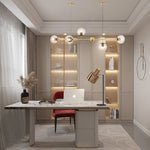 Aurora Linear Glass Globe Chandelier in Gold for Modern Dining Rooms