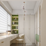 Aurora Linear Glass Globe Chandelier in Gold for Modern Dining Rooms