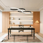 Aurelia Geometric Semi-Flush LED Chandelier in Metal and Silicone