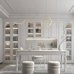 Modern LED Pendant Light with Geometric Wave Design for Dining Room and Kitchen Island