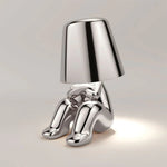 Cute Gold Man Statue Led Table Lamp