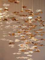 Tidal Art Glass Chandelier – Modern Cascading LED Pendant Light