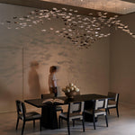 Tidal Art Glass Chandelier – Modern Cascading LED Pendant Light