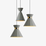 Sash Cement Pendant Light with Gold Accents