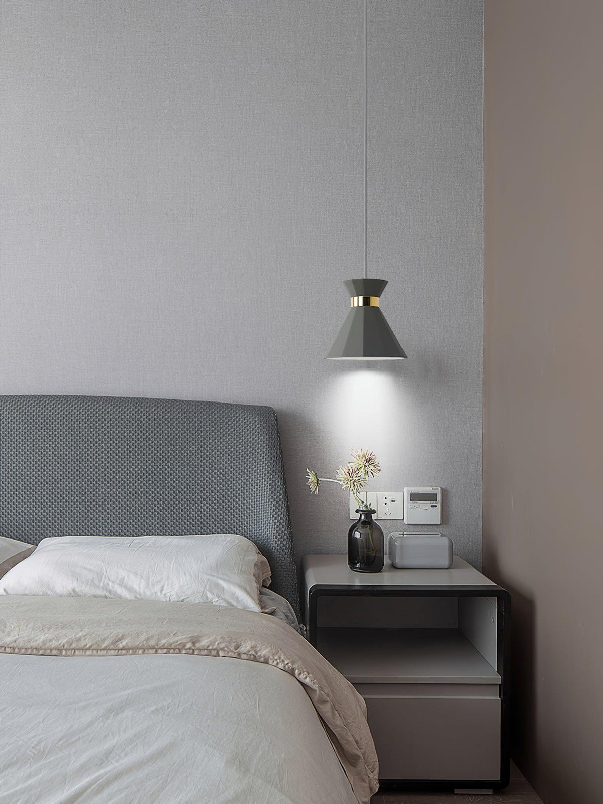 Sash Cement Pendant Light with Gold Accents