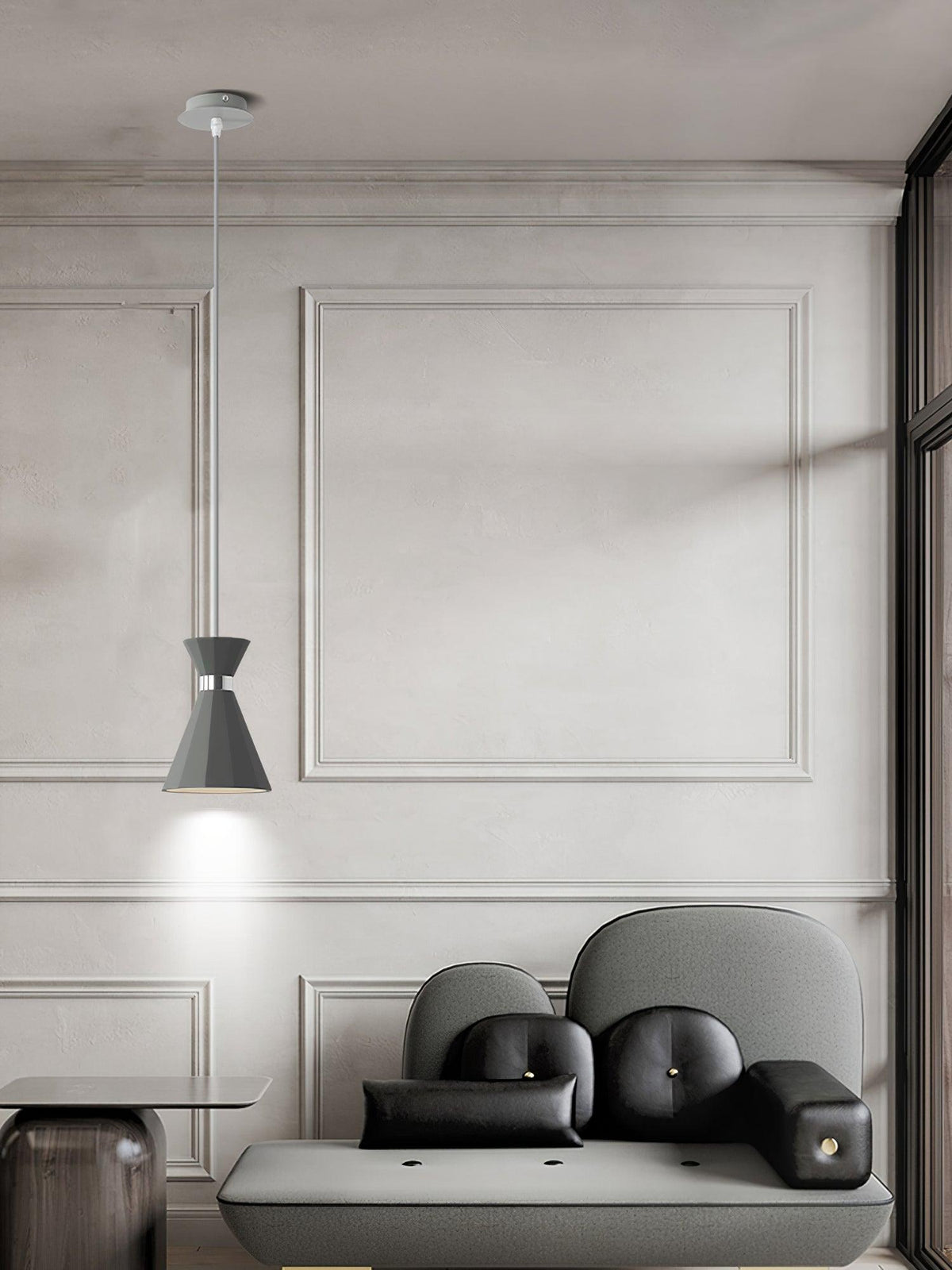 Sash Cement Pendant Light with Gold Accents