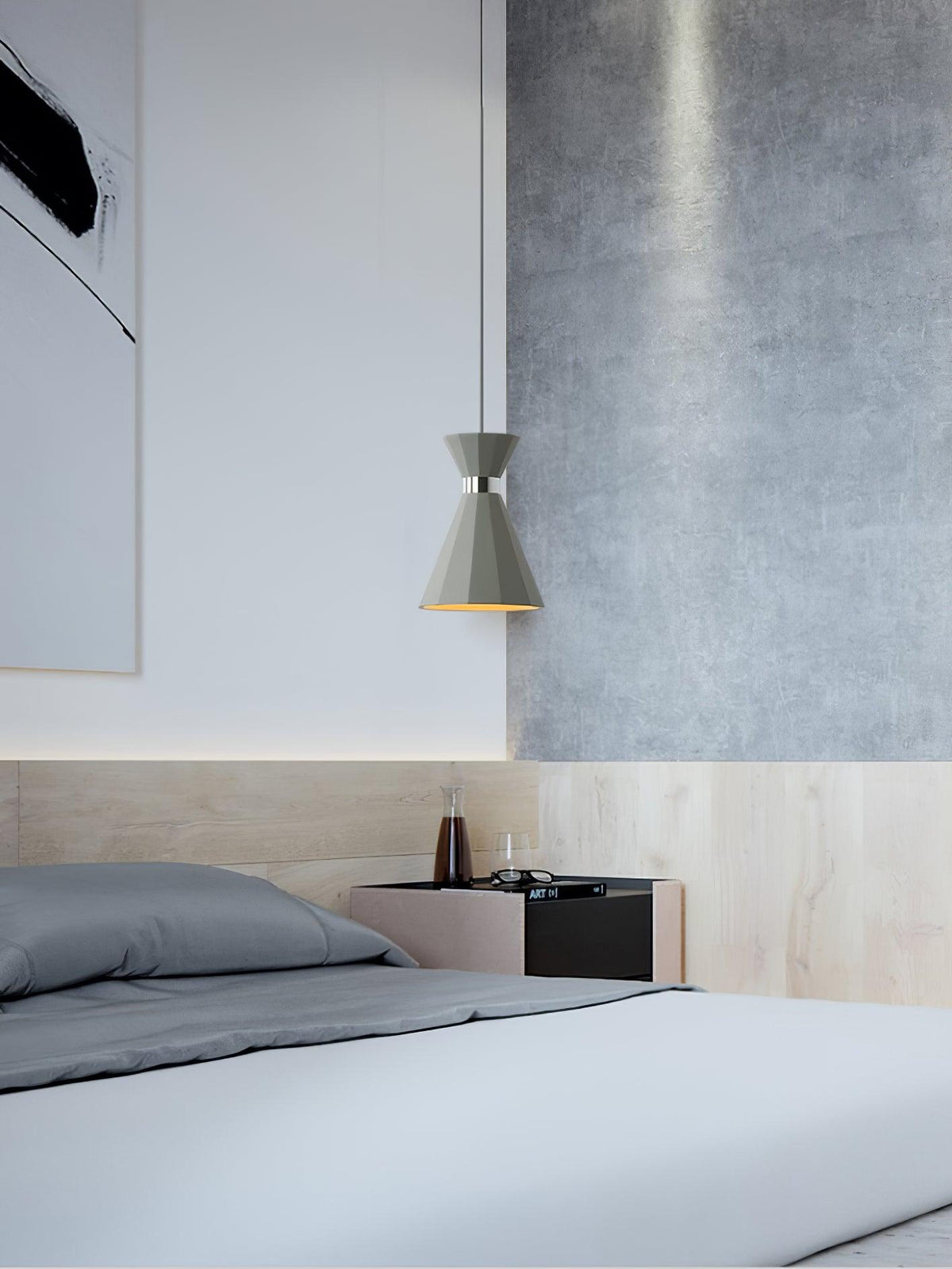Sash Cement Pendant Light with Gold Accents