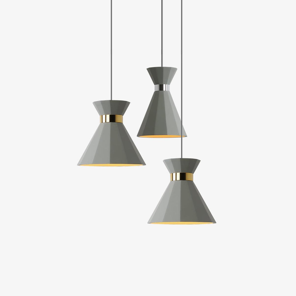 Sash Cement Pendant Light with Gold Accents