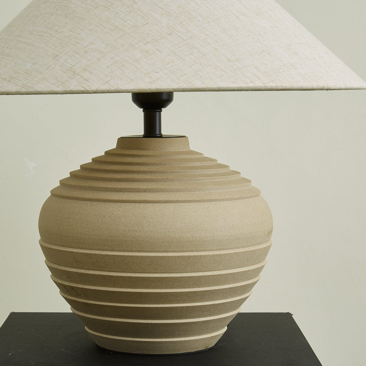 Satori Ridge Ceramic Table Lamp with Linen Shade for Modern Interiors
