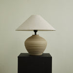 Satori Ridge Ceramic Table Lamp with Linen Shade for Modern Interiors