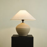 Satori Ridge Ceramic Table Lamp with Linen Shade for Modern Interiors