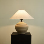 Satori Ridge Ceramic Table Lamp with Linen Shade for Modern Interiors