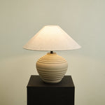 Satori Ridge Ceramic Table Lamp with Linen Shade for Modern Interiors