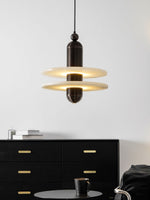Saturn Alabaster Pendant Light – Sculptural Brass LED Chandelier
