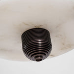 Saturn Alabaster Pendant Light – Sculptural Brass LED Chandelier
