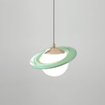 Saturn Celestial Pendant Light in Glass and Metal for Modern Interiors