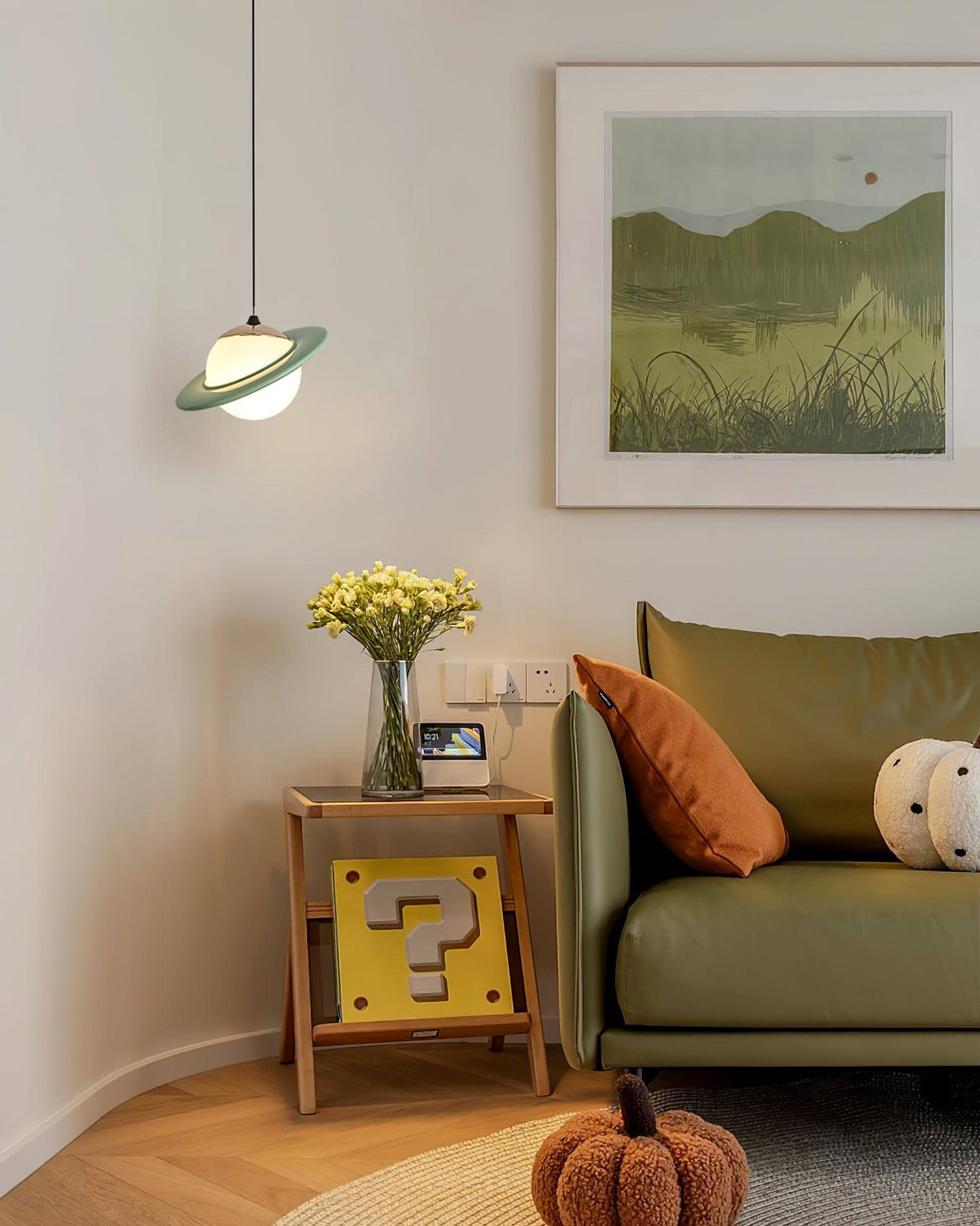 Saturn Celestial Pendant Light in Glass and Metal for Modern Interiors