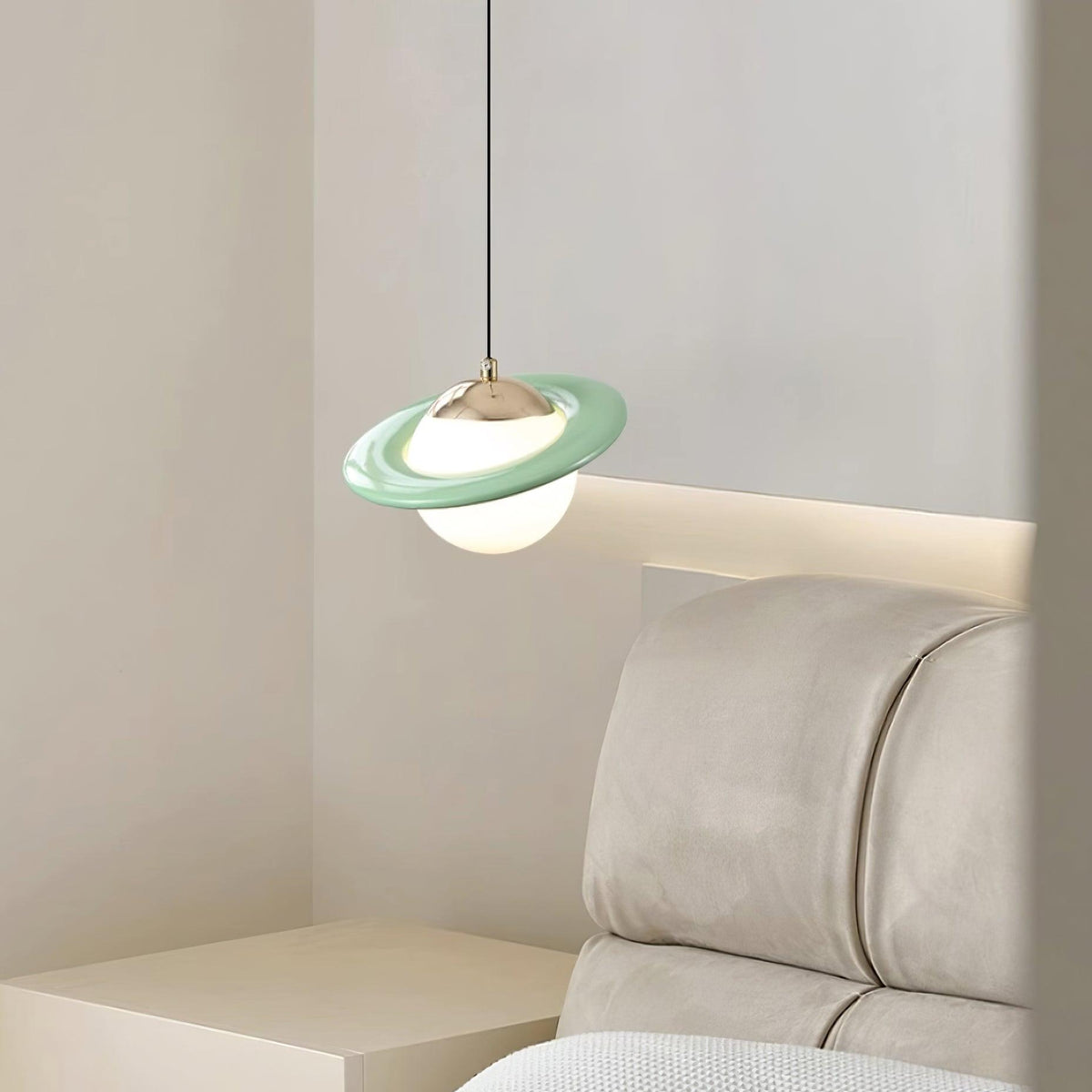 Saturn Celestial Pendant Light in Glass and Metal for Modern Interiors