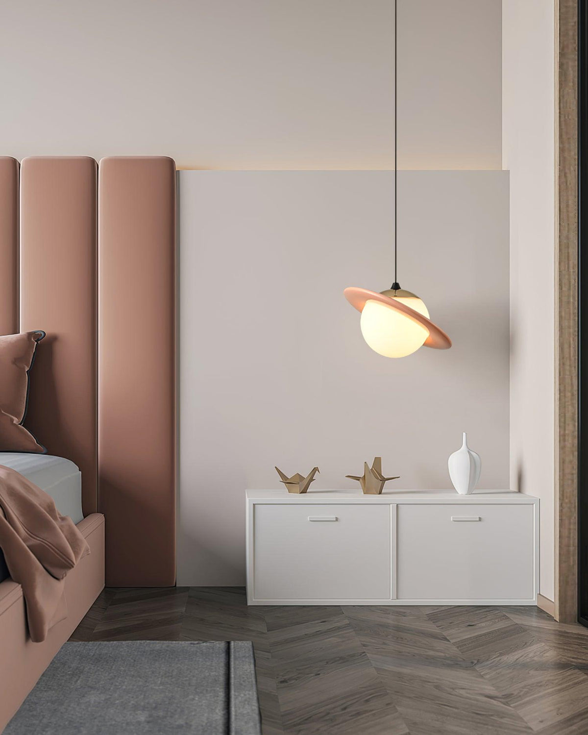 Saturn Celestial Pendant Light in Glass and Metal for Modern Interiors