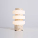 Saturn Travertine Table Lamp – Sculptural LED Accent Light