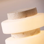Saturn Travertine Table Lamp – Sculptural LED Accent Light