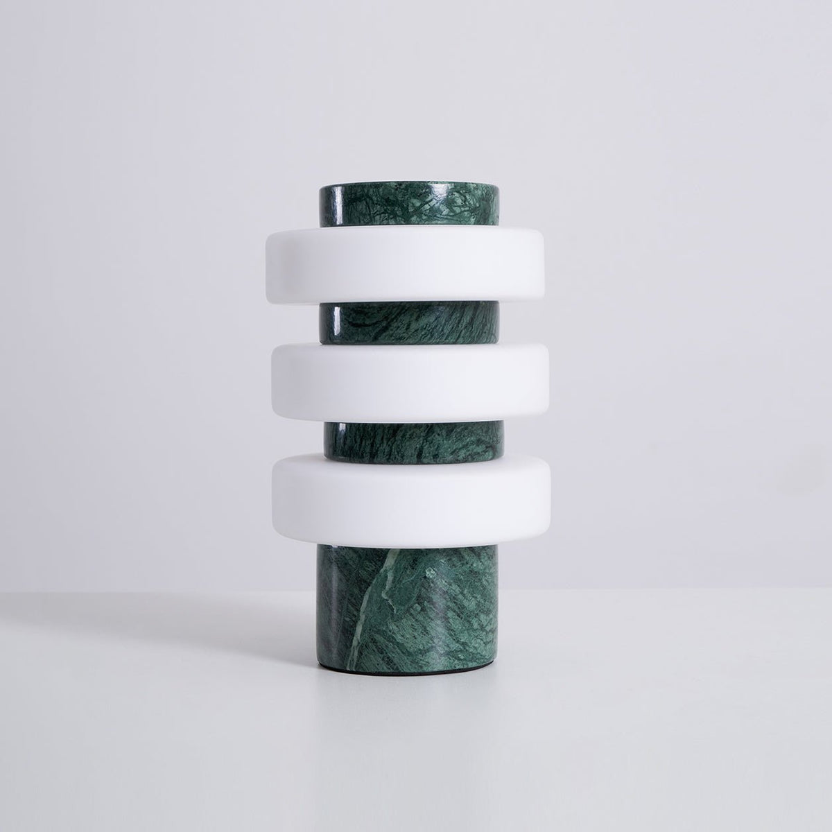 Saturn Travertine Table Lamp – Sculptural LED Accent Light