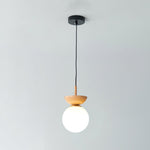 Savie Modern Wood Grain Glass Pendant Light for Dining Room and Kitchen Island