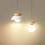 Savie Modern Wood Grain Glass Pendant Light for Dining Room and Kitchen Island