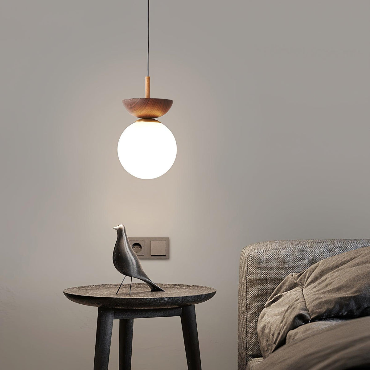 Savie Modern Wood Grain Glass Pendant Light for Dining Room and Kitchen Island