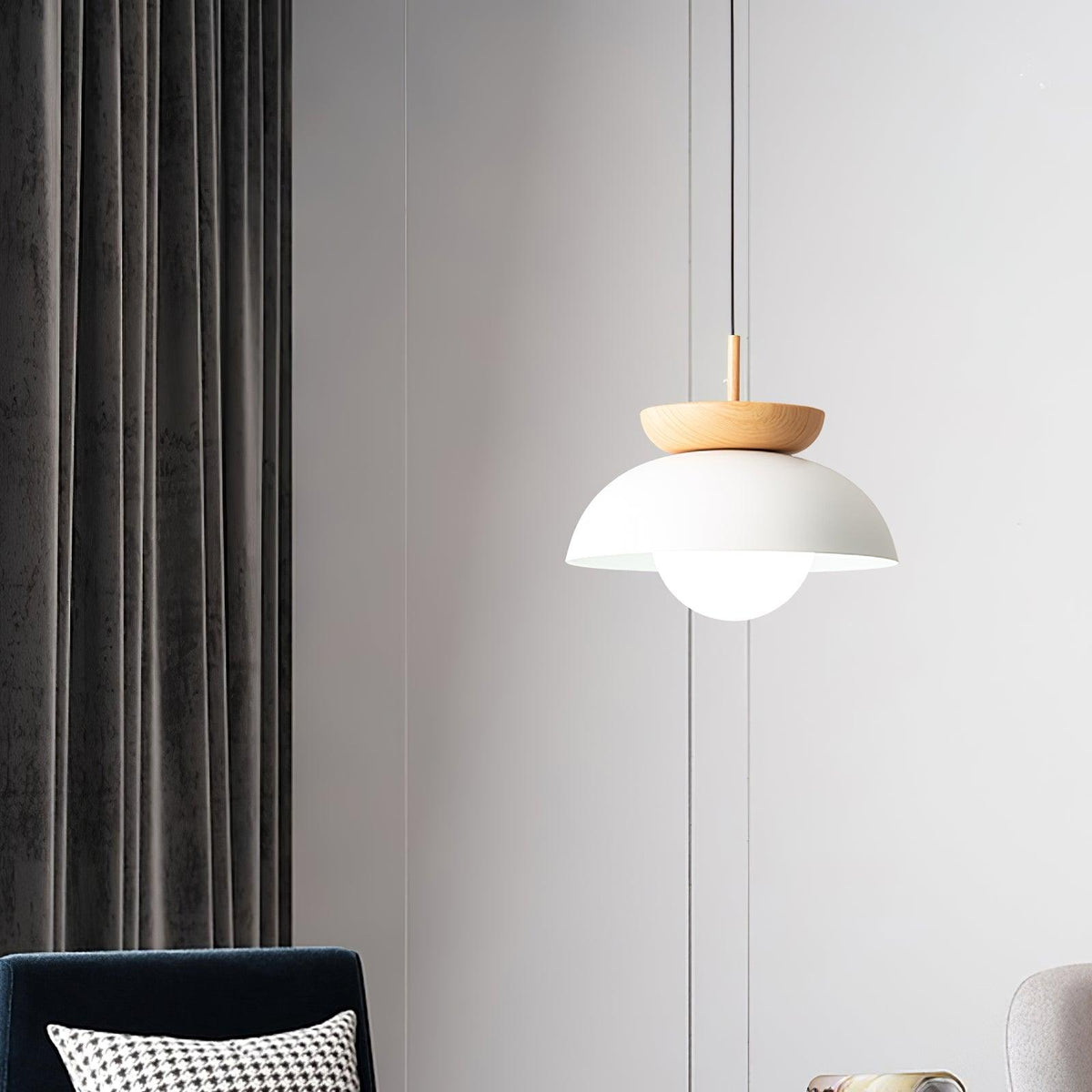 Savie Modern Wood Grain Glass Pendant Light for Dining Room and Kitchen Island