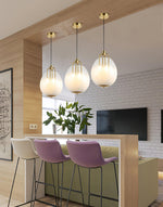 Sawyer Pendant Light in Brass and Sfumato Glass