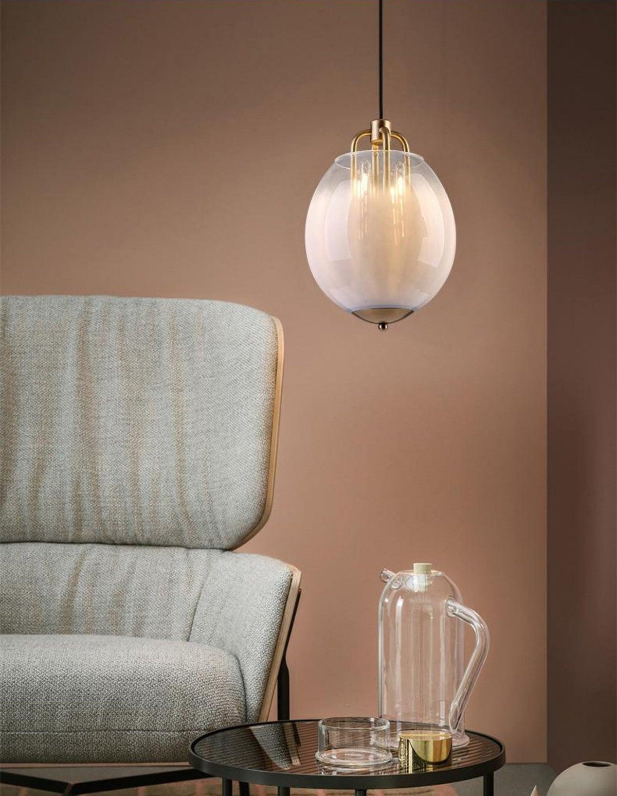 Sawyer Pendant Light in Brass and Sfumato Glass