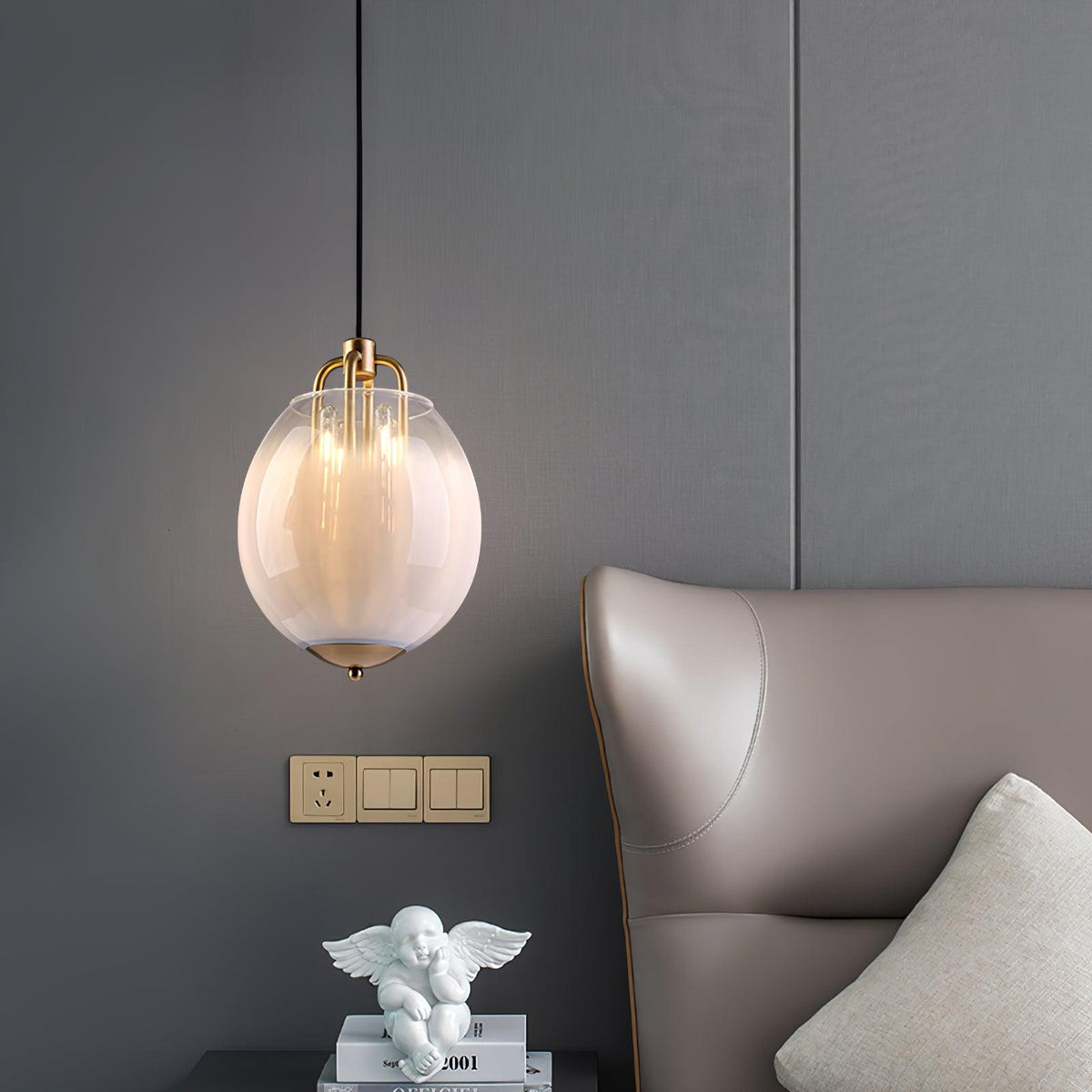 Sawyer Pendant Light in Brass and Sfumato Glass