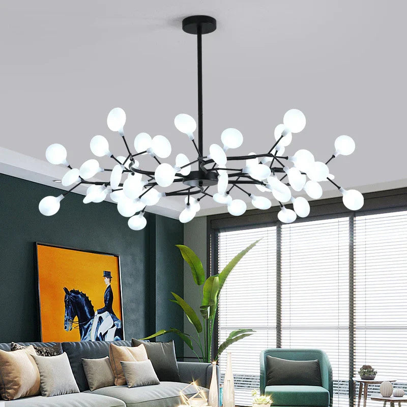 Creativity Firefly Led Chandelier Black Gold For Living Room Bedroom Hall Home Decor Indoor Lighting Minimalist Ceiling Pendant