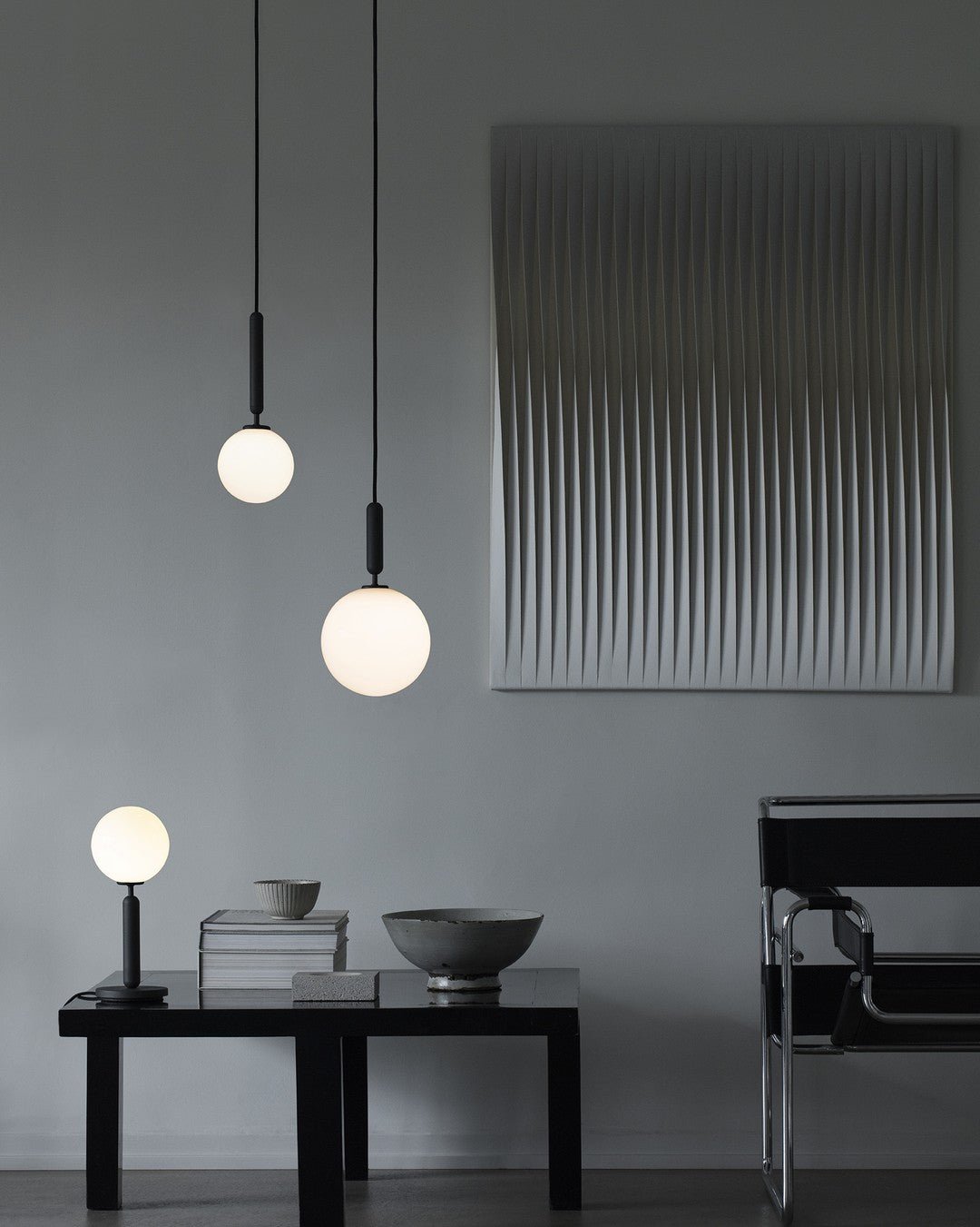 Scandiluxe Brass Pendant Light with Glass Shade – Modern Swag Ceiling Lamp