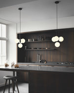Scandiluxe Brass Pendant Light with Glass Shade – Modern Swag Ceiling Lamp