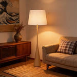 Nordic Grain Floor Lamp – Modern Wood Finish Standing Light for Living Room & Bedroom