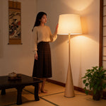 Nordic Grain Floor Lamp – Modern Wood Finish Standing Light for Living Room & Bedroom