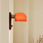 Scarlet Dome Wall Sconce in Gold and Red Glass