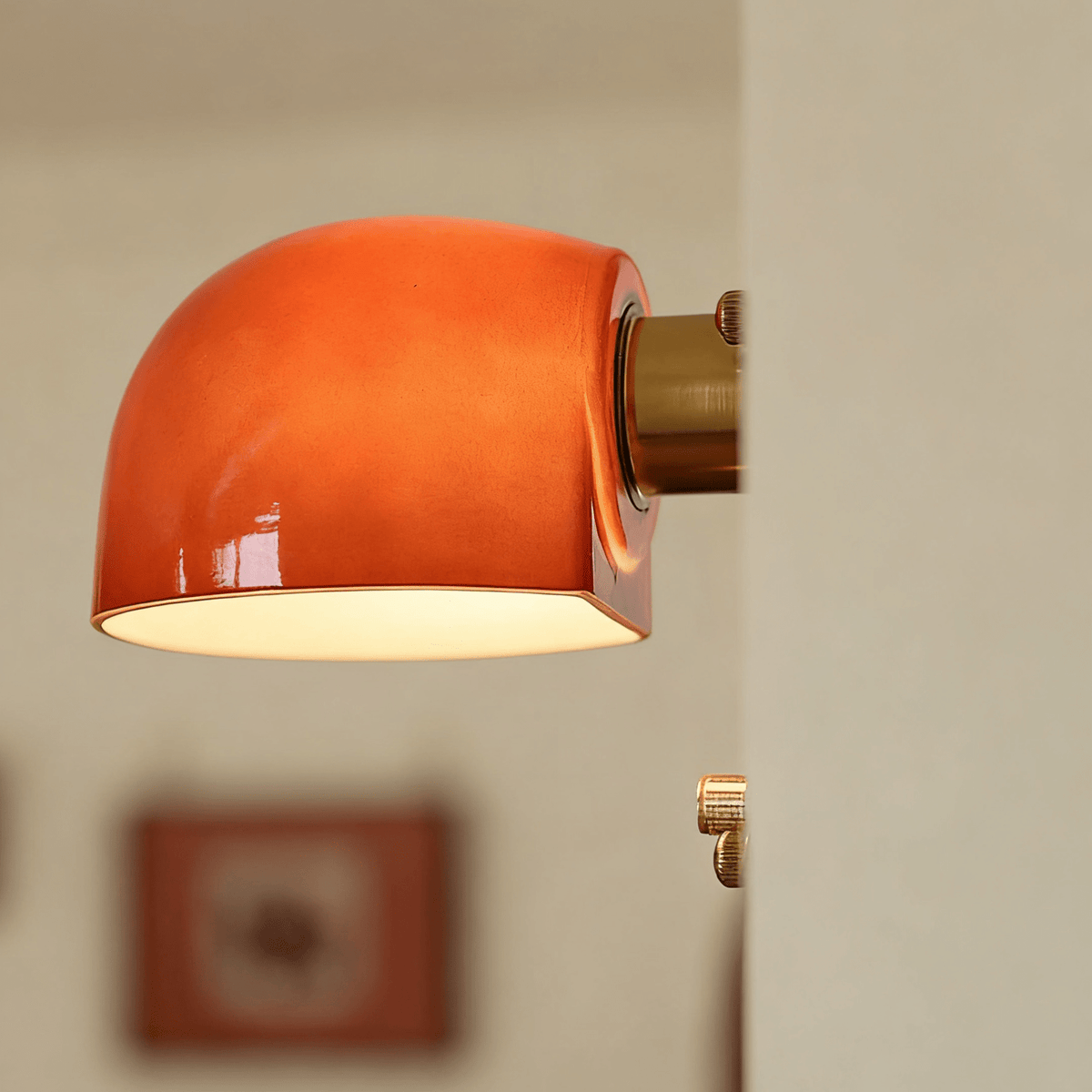 Scarlet Dome Wall Sconce in Gold and Red Glass