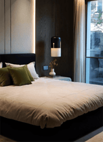 Duotone Alabaster Pendant Light with Iron Accent – Modern Designer Hanging Lamp